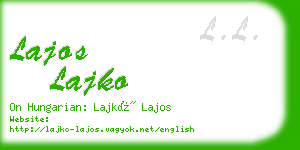 lajos lajko business card